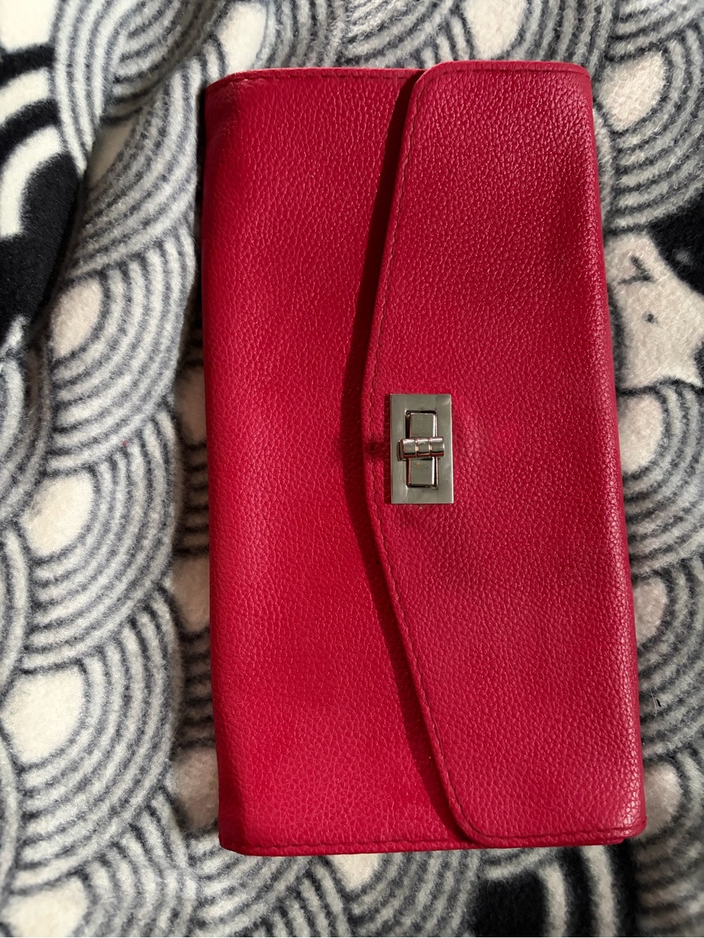 Red Travel Document Organizer / Wallet Clutch